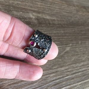 .925 Sterling Silver and Ruby Ring